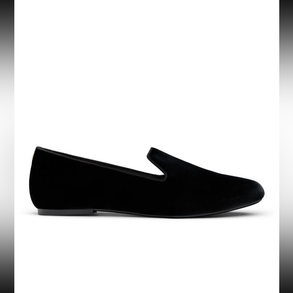 New Birdies Black Velvet Flats Loafers 8.5
